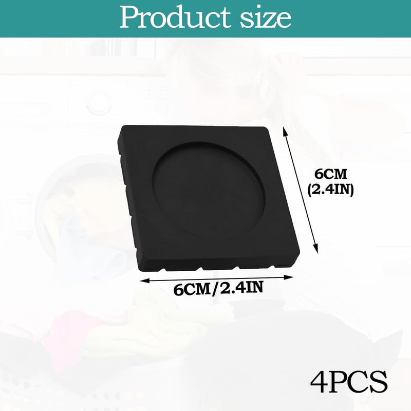 4PCS Anti-Vibration Silicone Rubber Pads for Washing Machines & Dryers – Non-Slip, Noise-Reducing, Shock-Absorbing Feet Pads for Appliances, Washers, and Furniture