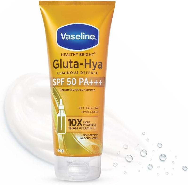 Gluta Hya - Antioxidant SPF 50 PA+++ Sunscreen for Face & Body Glutathione & Hyaluronic Acid infused Sunscreen 175 ML