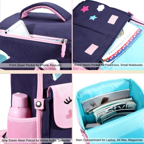 TOMVAES Unicorn Backpack for Preschool,Backpack for School,Roller Bag with Wheels,Double Handle Rolling Backpack,Girls Travel School Children Toddler Trip Rolling Bag Girls Travel Roller Bag