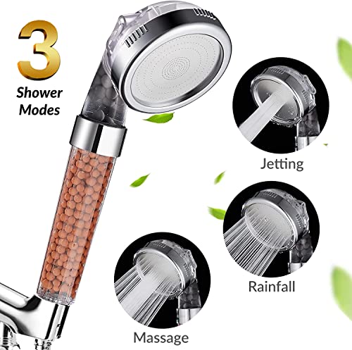 Ecom City™ Filtered Hand Held Shower Head - Ionic Head - Help Reduces Hair Loss - Rainfall Spa - Water Saving - Purifies Water - Remove Chlorine