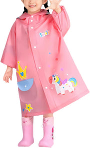 Kids Raincoat, Boys Girls Rain Jacket Hooded Poncho Waterproof Coat Outdoor Sports Cute and Fun Animal Print