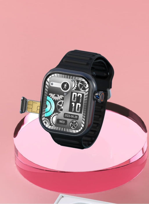 Telzeal TC42 AMOLED 4G 2.2 Inch AMOLED Display Smartwatch with 8MP Camera Sim card Slot 3 Pair Straps and Charging Cable Designed for Ladies and Gents (Silver)