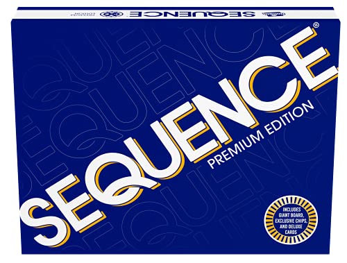 Goliath Sequence Premium Edition - Stunning Set with Giant Board (20.25 x 26.25 inches), Exclusive Chips and Deluxe Cards by, Blue, for Ages 7+