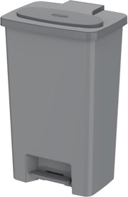 Cosmoplast 44L Step-On Waste Bin With Pedal, Pearl Silver - 44 Liters Pearl Silver