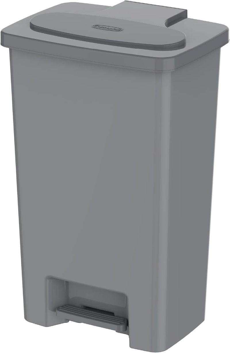 Cosmoplast 44L Step-On Waste Bin With Pedal, Pearl Silver - 44 Liters Pearl Silver