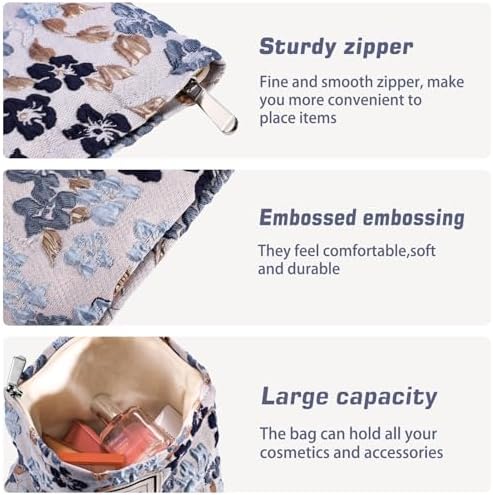 ZLFSRQ 3Pcs Checkered Makeup Bag for Women Large Cosmetic Bag Set Travel Toiletry Bag Makeup Pouch Bag for Purse Pink Zipper Storage Bag Organizer Cute Small Aesthetic Girls Car Essentials Bag