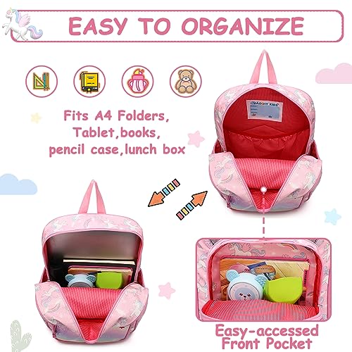 VASCHY Toddler Kids backpacks, Cute Lightweight Water Resistant Preschool Kindergarten Daypack SchoolBag Bookbag Girls Boys