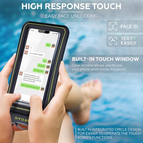 AMROAH 2 Pack IP68 Universal Waterproof Phone Pouch Bag for Cellphone, Dry Smartphone Beach Swimming Waterproof Phone Case for iPhone 16 15 14 13 12 11 Pro Max Plus Galaxy S24 S23 S22 Ultra Pixel