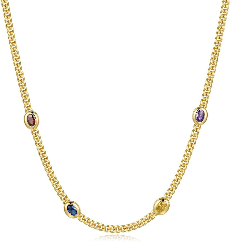 14K Gold Plated Dainty Choker Necklace for Women Girls Snake Chain, Cuban Link, Paperclip, Ball Beaded Chain, Natural Freshwater Pearl Necklace Fashion Jewelry for Gift - Multicolor