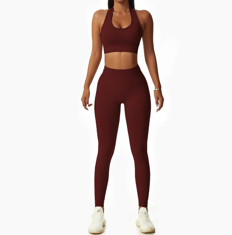 Vertvie Halterneck Sports Bra Backless Fitness Bustier Women's Padded Push Up Bra Without Underwire Sports Bra Top Yoga Bra Medium Support Workout