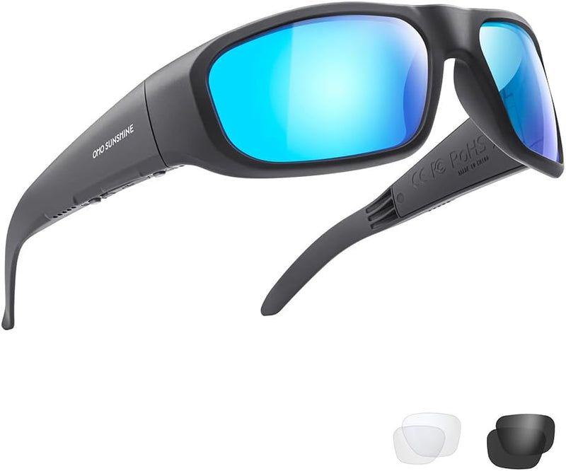 OhO sunshine Smart Glasses Unisex,Polarized Sunglasses with Bluetooth Speaker,Athletic/Outdoor UV Protection and Voice Control