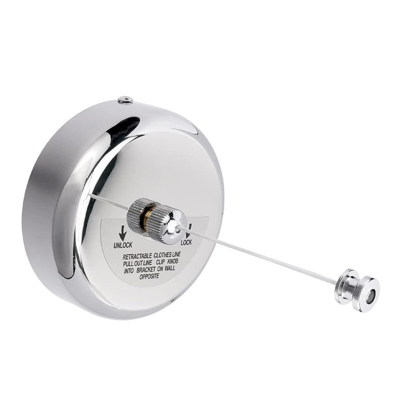 Little World Retractable Clothesline - 304 Stainless Steel Retractable Clothesline Indoor with Adjustable Nylon Rope, Wall Mounted Retractable Laundry Line, Laundry Accessories