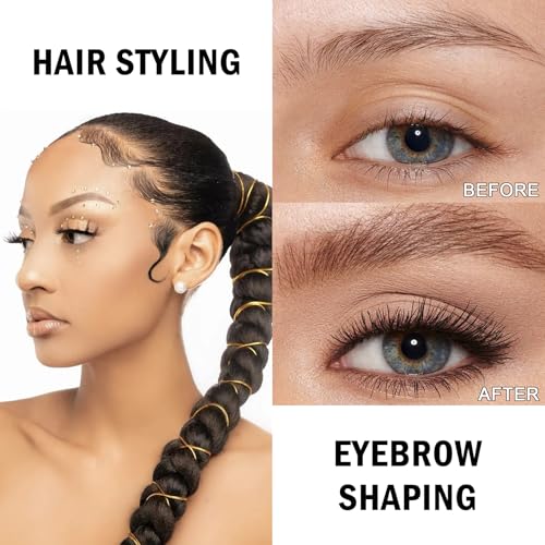 Erinde Eyebrow Fix Gel, Lightweight Makeup Brow Gel with Brush, 2 in1 Eyebrow & Hair Edges Setting Glue for Long-Lasting Hold, Waterproof, Smudge-Resistant, Quick-Dry Brow Styling Wax, Clear