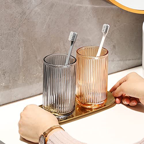 Gaolinci 2 Pcs Glass Tumbler Cup,Toothbrush Holder, Bathroom Cups, 13 oz