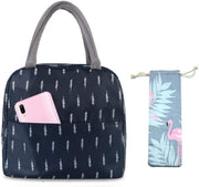 Binoster Insulated Lunch Bag Office Lunch Bag Cooler Bag Carry Bag Lunch Bag Picnic Bag Waterproof Canvas Insulated Bag for Women, Men, School and Office Girls Children - Plume