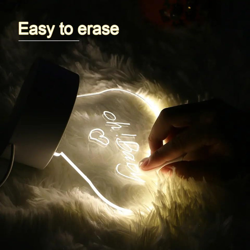 Farasha Decoration Multi Colored LED Lamp Luminous Message Erasable Acrylic Writing Board Night Light Desk Night Lamp Home DÃ©cor Light, Wife, Husband Gift Kids Gifts Woman And Men Gifts.