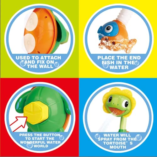 SYOSI Turtle Baby Bath Toys Spray Bathing Tub Fountain Toys for Kid Hand Shower Floating Bathtub Shower Pool Bathroom Toy for Baby Toddler Infant Kids