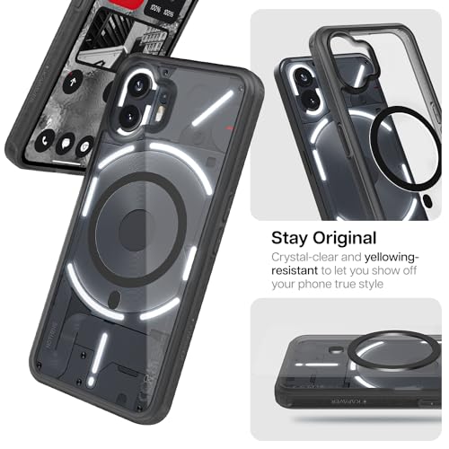 KAPAVER Mag-X Back Cover Case Compatible with Nothing Phone 2 (TPU+PC) (Smoke Black)