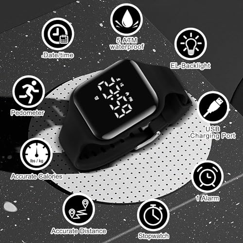 Azonee Kids Watch, Waterproof Children Wrist Watch with Silicone, Sport Watch with Fitness Tracker, Alarm Clock, Stopwatch, No App and Waterproof, Watch Gifts for Toddlers Boys Girls