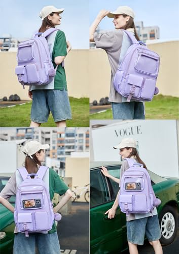 Ocbabe Backpack for Girl Plain Laptop Backpack 15.6 inch Bookbag,Daypack,Water Resistant College School Bag for Student