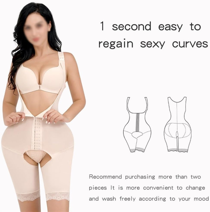 Fajas Colombianas Women's Open Bust Shapewear Thigh Reducer Body Shaper Tummy Control Corset Bodysuit With Open Crotch
