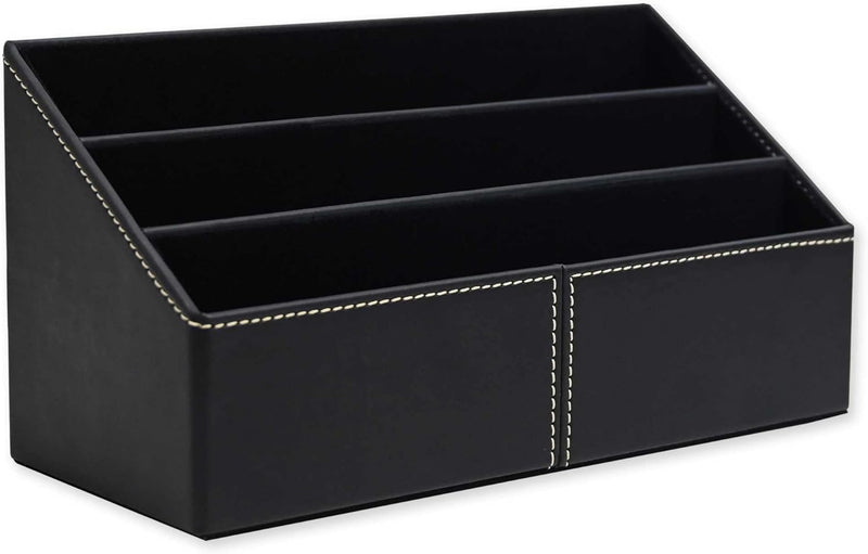 FIS Executive Desk Set with Italian PU Materials, Set of 9 Pieces Desk Set Organizer, Black Color, Pack in Gift Box-FSDS172BK