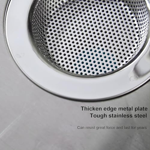 LASSHSWA Kitchen Sink Strainer Stainless Steel, LASSHSWA Kitchen Sink Drain Strainer, Sink Strainers for Kitchen Sinks with Large Wide Rim 4.5" Diameter (2 Pack)