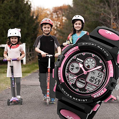 Kids Digital Sport Watch, Boys Girls Waterproof Sports Outdoor Watches Children Casual Electronic Analog Quartz Wrist Watches with Alarm Stopwatch