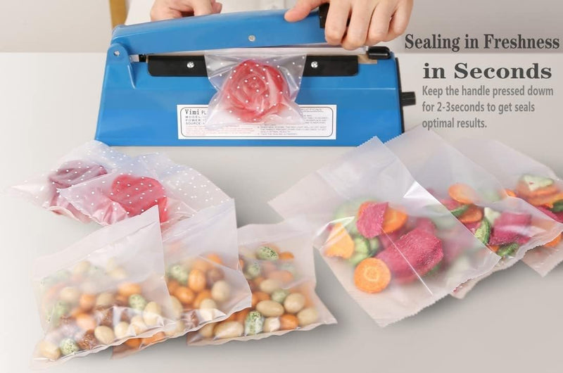 MOMENT Heat Sealer Machine Manual Bags Sealer Heat Sealing machine 8 Inch Sealer Machine for Plastic Bags PE PP Bags with Extra Replace Element Grip