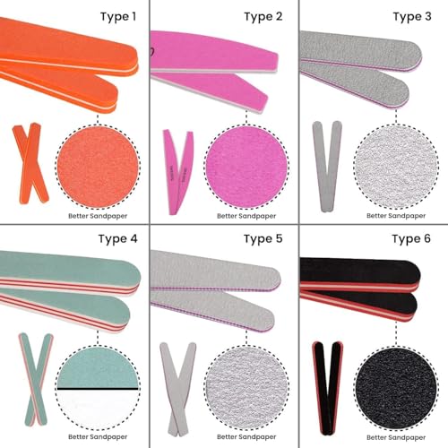 Kaiderine Nail File and Buffer, Professional Manicure Tools Kit.Natural Manicure Pedicure Kit Polisher Washable Buffering/Sanding Nails Filer Buffing, Nails Polish Smooth Polishing Set