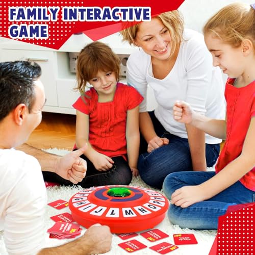 KALEDE® Word Game, Word Games, Quick Thinking Letter Pressing Game Fast-Paced Family Board Game Fun Word Puzzle and Learning Game for Adults Children and Families (Red)