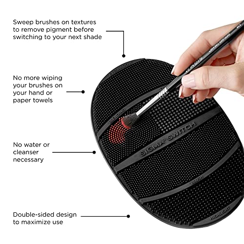 Sigma Beauty Switch, Silicone Makeup Shade Switching Tool Flexible Mat Portable Cosmetic Brush Cleaner with Double-Sided Textures (Switch)