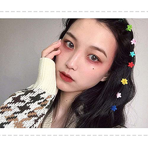 KASTWAVE 60Pcs Baby Girl Mini Hair Claw Clips Flower Hair Bangs Pin Baby Girl Hair Accessories Clips Color Clip