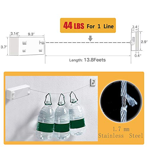 BESy Retractable Clothesline SUS304 Stainless Steel Clothes Dryer with Adjustable Stainless Steel Rope String Hotel Style Heavy Duty,9.2 Feets,Polished Chrome Finish, Round Style
