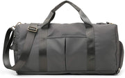 KARRESLY Travel Sports Gym Bag for Women or Men with Wet Pocket and Shoes Compartment for Training Swim Yoga(Black), Black, free size - grey