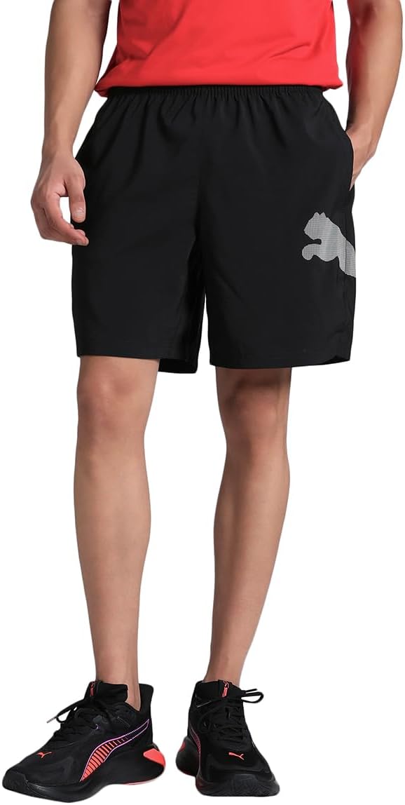 mens M TAD ESSENTIAL BIG LOGO 7" Woven Short Woven Shorts (pack of 1) - PUMA Black