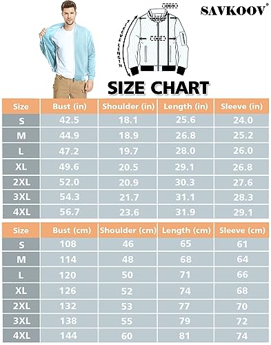SAVKOOV Mens Lightweight Jacket Casual Bomber Jacket Varsity Coat
