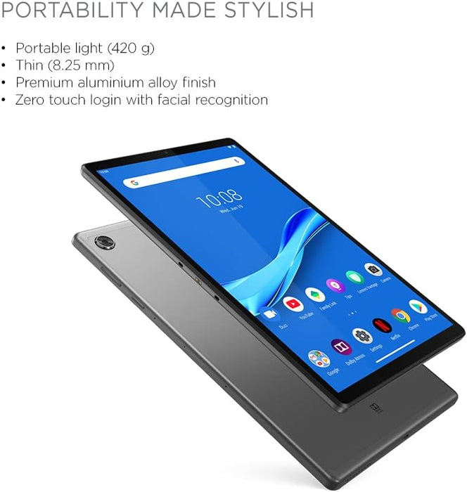 Lenovo Tab M10 (2nd Gen) 10 Inch HD Android Tablet (Octacore 2.3GHz, 4GB RAM, 64GB Storage, Android 10) - Iron Grey