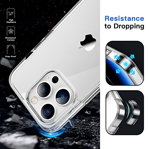 JETech Case for iPhone 14 Pro Max 6.7-Inch, Non-Yellowing Shockproof Phone Bumper Cover, Anti-Scratch Clear Back (Clear)