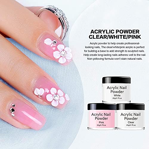 MAGIC ARMOR Acrylic Nail Kit Acrylic Powder and Professional Liquid Monomer set with Acrylic Nail Brush tips for Acrylic Nails Extension Beginner kit for Acrylic Nails Extension Beginner kit