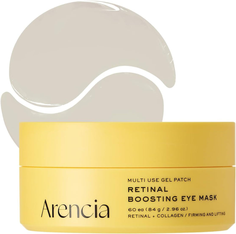 Retinal Boosting Eye Mask, Hydrogel Under Eye Patches with Peptides for Dark Circles, Puffiness, Fine Lines, 60 Patches