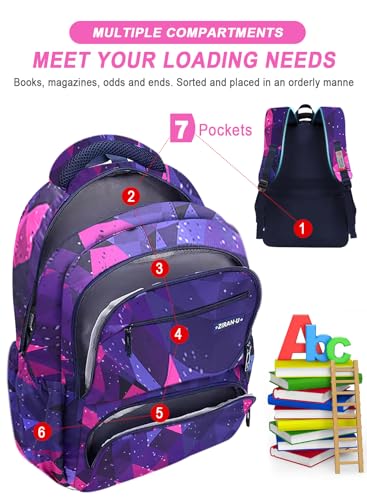 Girls School Bag, School Bag Leisure Backpack School Student Laptop Backpack, Waterproof Backpack,Accessories Plush Pendant for Teens Girls Women Students School Bag
