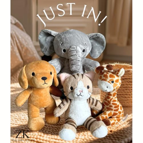The ZK Mart, Plush Giraffe, Beige Brown Cute Giraffe, Soft Toy Giraffe, Plush Toy, Toy Pet Toy, Washable with Gift Box