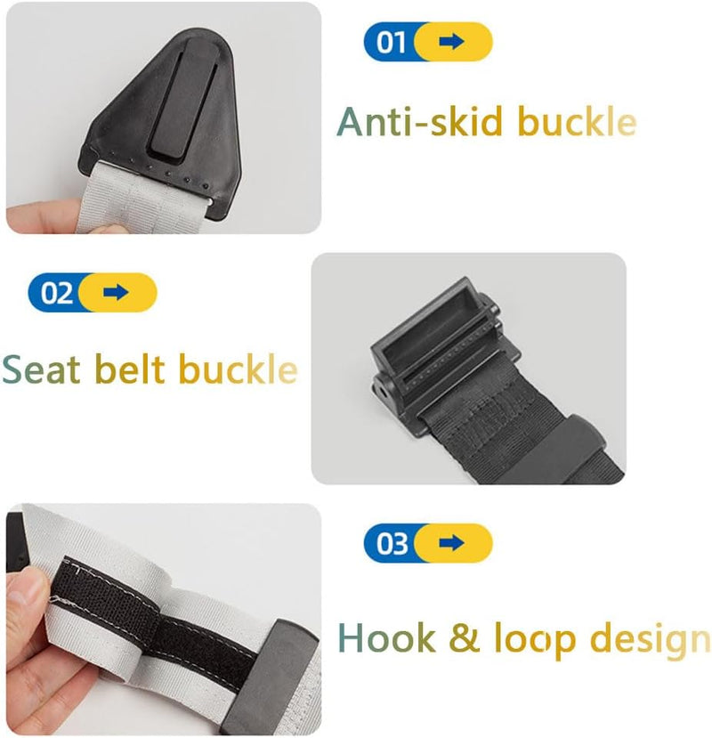 Goodern Kids Seat Belt Adjuster,Adjustable Car Seatbelt with Clips Car Universal Seatbelt Adjuster to Protect Child's Neck and Face,Comfort Neck Protector Belt for Children's Travel Essential-Black