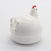 THE WHITE SHOP Chicken Shape Microwave Egg Cooker 4 Eggs Capacity Boiler Steamer Poacher for Omelet & Soft, Medium, Hard-Boiled Egg