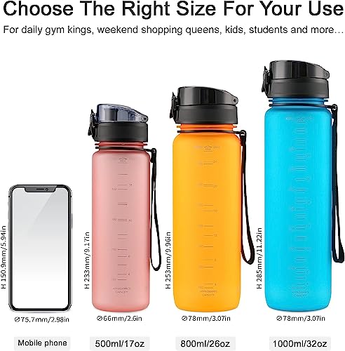 UZSPACE Water Bottle with Infuser Strainer BPA Free Tritan Leak Proof Sport Water Bottles for kids Fitness Gym Office Outdoor Sports and Exercise (1L, Vitality Green)