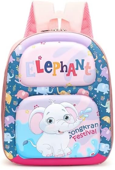 Kids Backpack for School Preschool Bag for Boys & Girls Toddler Kindergarten Backpack with Padded Straps, Multi-Pockets for Books, Stationery, Supplies & Toys - Elephant