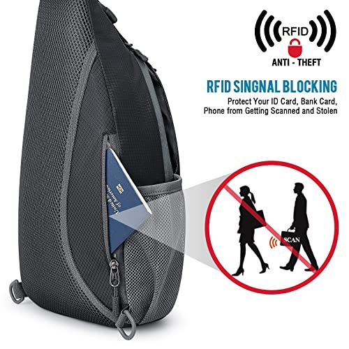 G4Free RFID Blocking Crossbody Sling Bag Small Chest Shoulder Backpack Men Women Hiking Outdoor