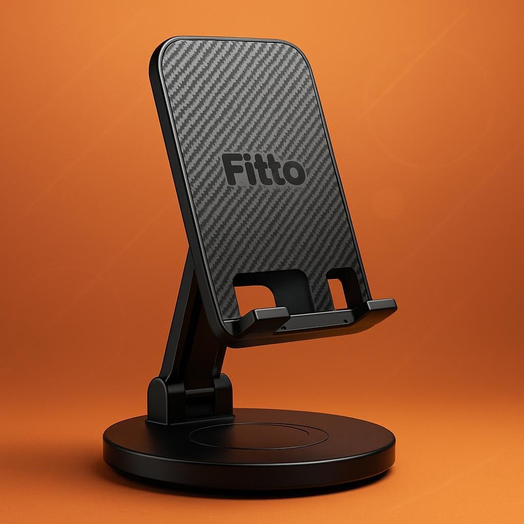 Fitto Foldable Cell Phone Stand For Desk 360-Degree Rotating Holder Universal Mobile Stand – image 3