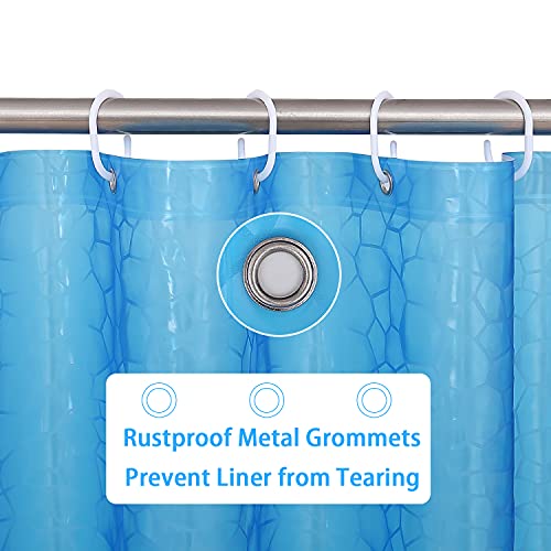 Bostofy Waterproof EVA Thick Shower Curtain Liner with Heavy Duty 3 Bottom Magnets for Shower Stall, Bathtubs, 3D Pebble Pattern, 72 x 72,12 Hooks